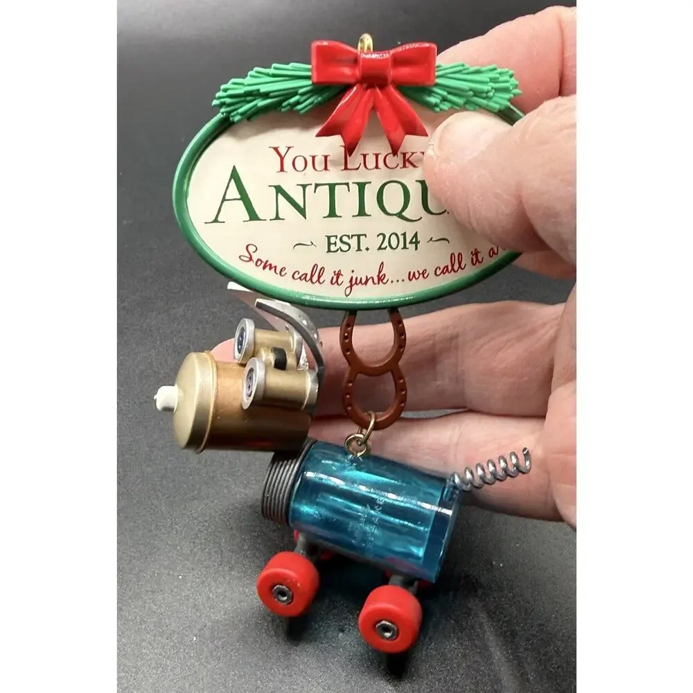 Hallmark YOU LUCKY Dog ANTIQUES Mason Jar Ornament Steampunk No Box Lo16